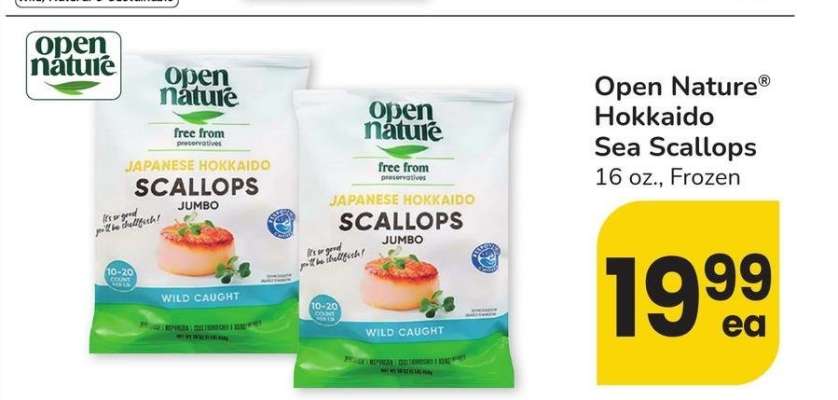 Open Nature® Hokkaido Sea Scallops - 16 oz., Frozen