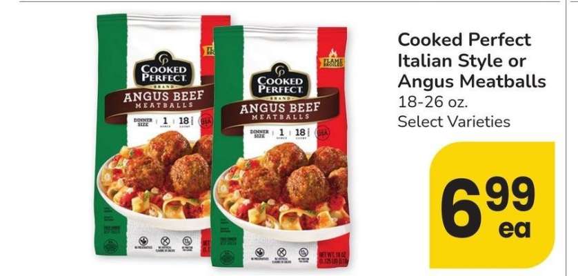 Cooked Perfect Italian Style or Angus Meatballs - 18-26 oz. Select Varieties
