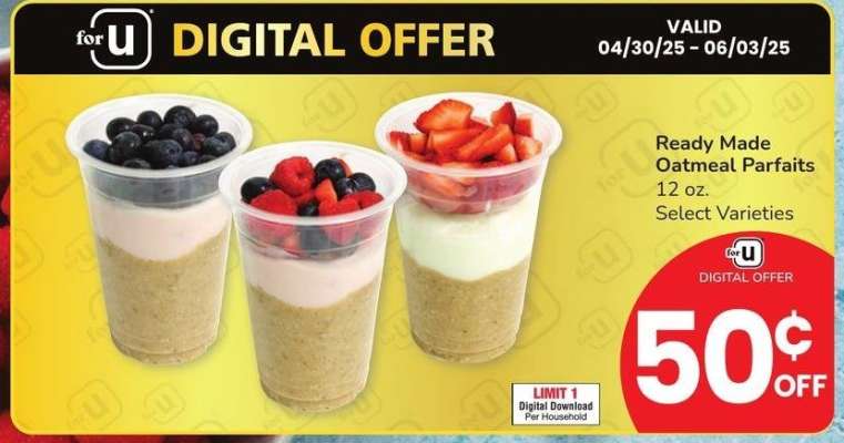 Ready Made Oatmeal Parfaits - 12 oz. Select Varieties
