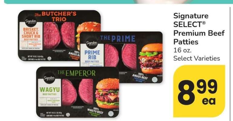 Signature SELECT® Premium Beef Patties - 16 oz. 
Select Varieties