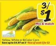 Yellow, White or BiColor Corn