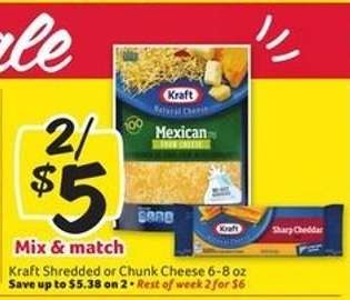 Kraft Shredded or Chunk Cheese*