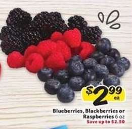 Blueberries, Blackberries or Raspberries