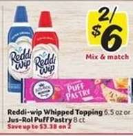 Reddi-wip Whipped Topping or Jus-Rol Puff Pastry