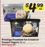 Prestige Premium Ice Cream or Frozen Yogurt