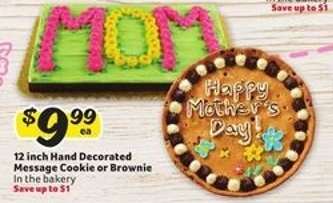12 Inch Hand Decorated Message Cookie or Brownie