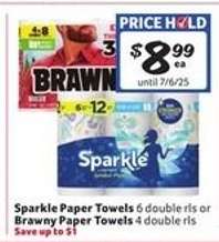 Sparkle Paper Towels or Brawny Paper Towels