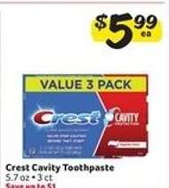 Crest Cavity Toothpaste