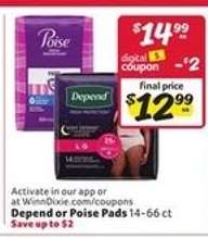 Depend or Poise Pads