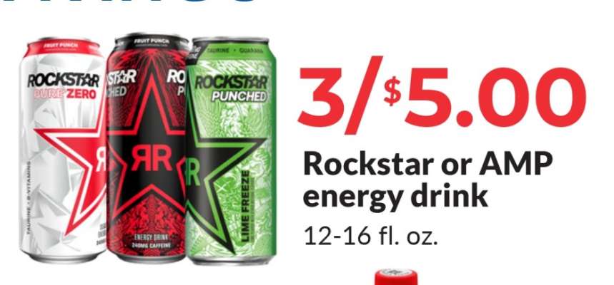 Rockstar or Amp Energy Drink