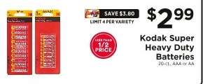 Kodak Super Heavy Duty Batteries