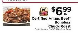 Certified Angus Beef Boneless Chuck Roast