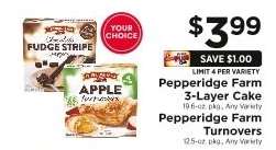 Pepperidge Farm 3-Layer Cake or Turnovers