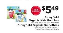 Stonyfield Organic Kids Pouches / Stonyfield Organic Smoothies