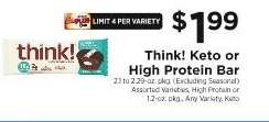 Think! Keto or High Protein Bar