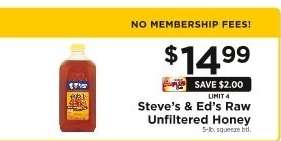 Steve's & Ed's Raw Unfiltered Honey