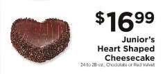 Junior's Heart Shaped Cheesecake