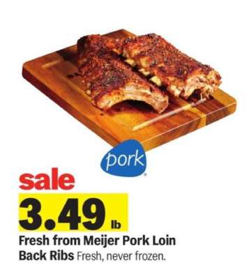 Fresh from Meijer Pork Loin Back Ribs