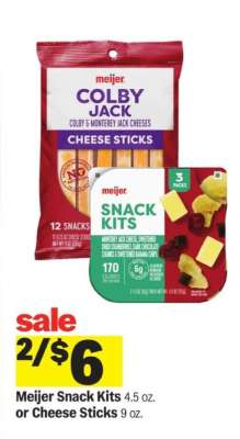 Meijer Snack Kits or Cheese Sticks