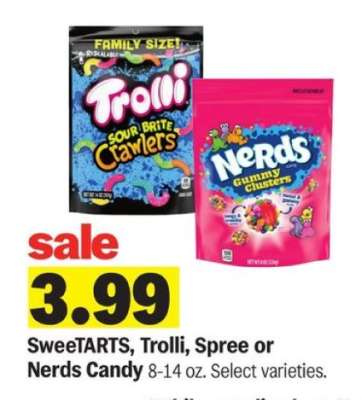 Sweetarts, Trolli, Spree or Nerds Candy