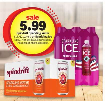 Spindrift Sparkling Water or Sparkling Ice