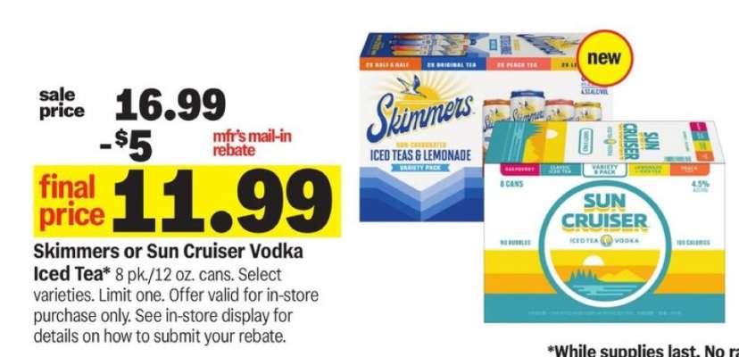 Skimmers or Sun Cruiser Vodka Iced Tea