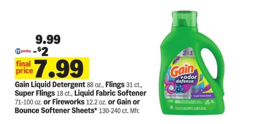 Gain Liquid Detergent*