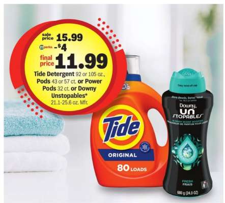 Tide Detergent or Pods or Downy Unstopables