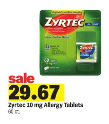 Zyrtec 10 mg Allergy Tablets