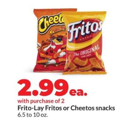 Frito-Lay Fritos or Cheetos snacks