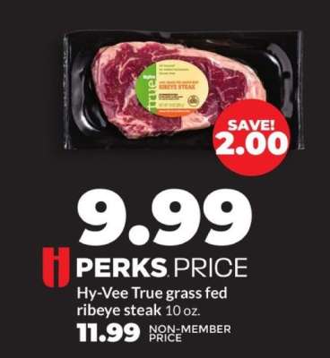 Hy-Vee True grass fed ribeye steak