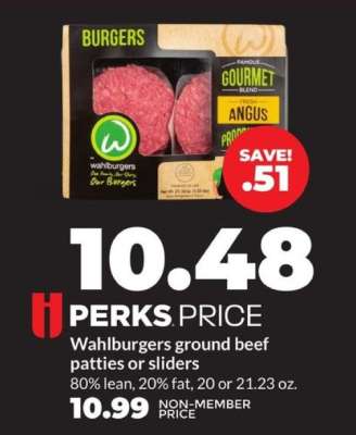 Wahlburgers ground beef patties or sliders