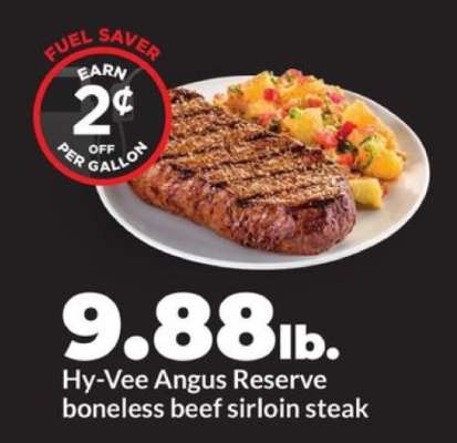 Hy-Vee Angus Reserve boneless beef sirloin steak