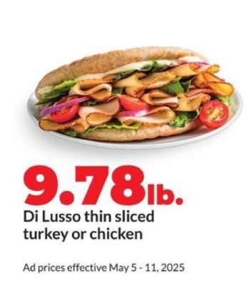 Di Lusso thin sliced turkey or chicken