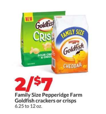 Family Size Pepperidge Farm Goldfish Crackers or Crisps