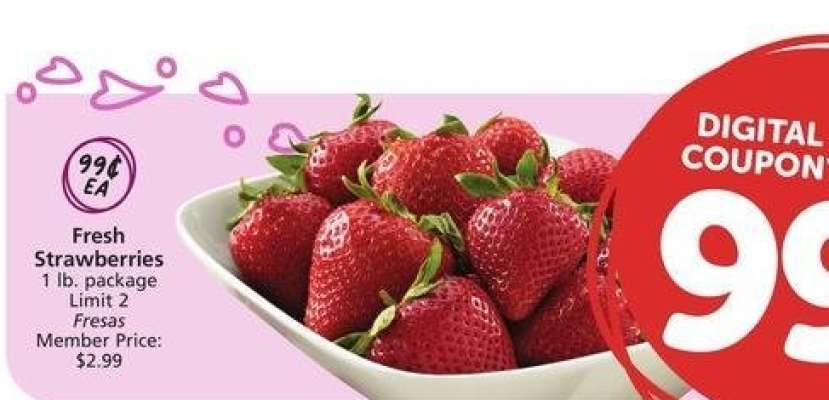 Fresh Strawberries - 1 lb. package
Member Price: $2.99