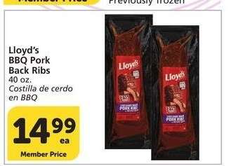 Lloyd's BBQ Pork Back Ribs - 40 oz.