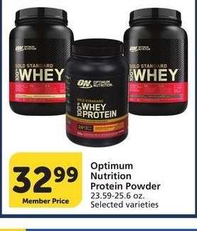 Optimum Nutrition Protein Powder - 23.59-25.6 oz. Selected varieties