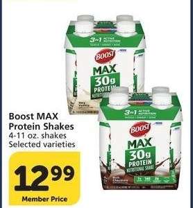 Boost MAX Protein Shakes - 4-11 oz. shakes Selected varieties