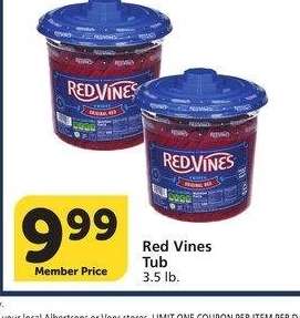 Red Vines Tub - 3.5 lb.