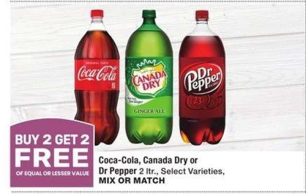 Coca-Cola, Canada Dry or Dr Pepper - 2 ltr., Select Varieties, MIX OR MATCH