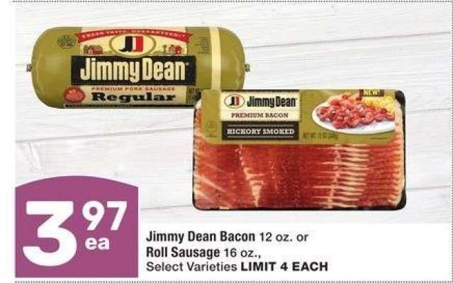 Jimmy Dean Bacon 12 oz. or Roll Sausage 16 oz. - Select Varieties