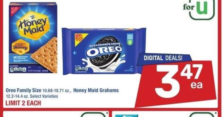 Oreo Family Size 10.68-18.71 oz., Honey Maid Grahams 12.2-14.4 oz. - Select Varieties