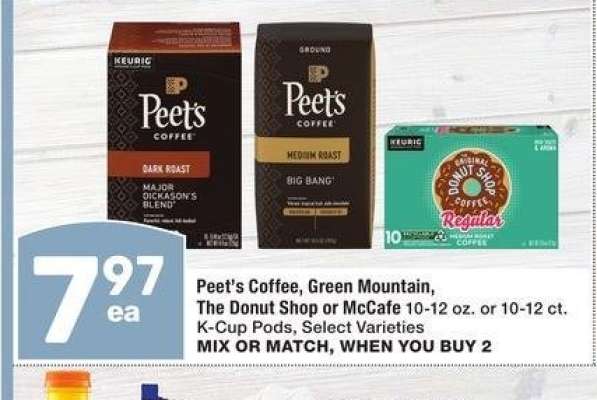 Peet's Coffee, Green Mountain, The Donut Shop or McCafe 10-12 oz. or 10-12 ct. K-Cup Pods - Select Varieties