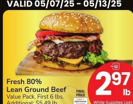 Fresh 80% Lean Ground Beef - Value Pack First 6 lbs.