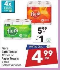 Fiora Bath Tissue 12 Roll or Paper Towels 6 Roll - Select Varieties