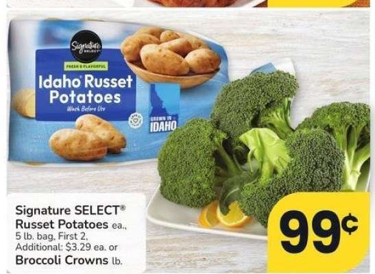 Signature SELECT® Russet Potatoes ea., 5 lb. bag, or Broccoli Crowns lb.