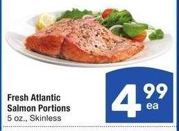 Fresh Atlantic Salmon Portions - 5 oz., Skinless