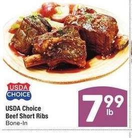 USDA Choice Beef Short Ribs - Bone - In