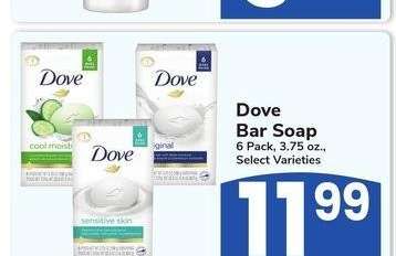 Dove Bar Soap - 6 Pack, 3.75 oz., Select Varieties